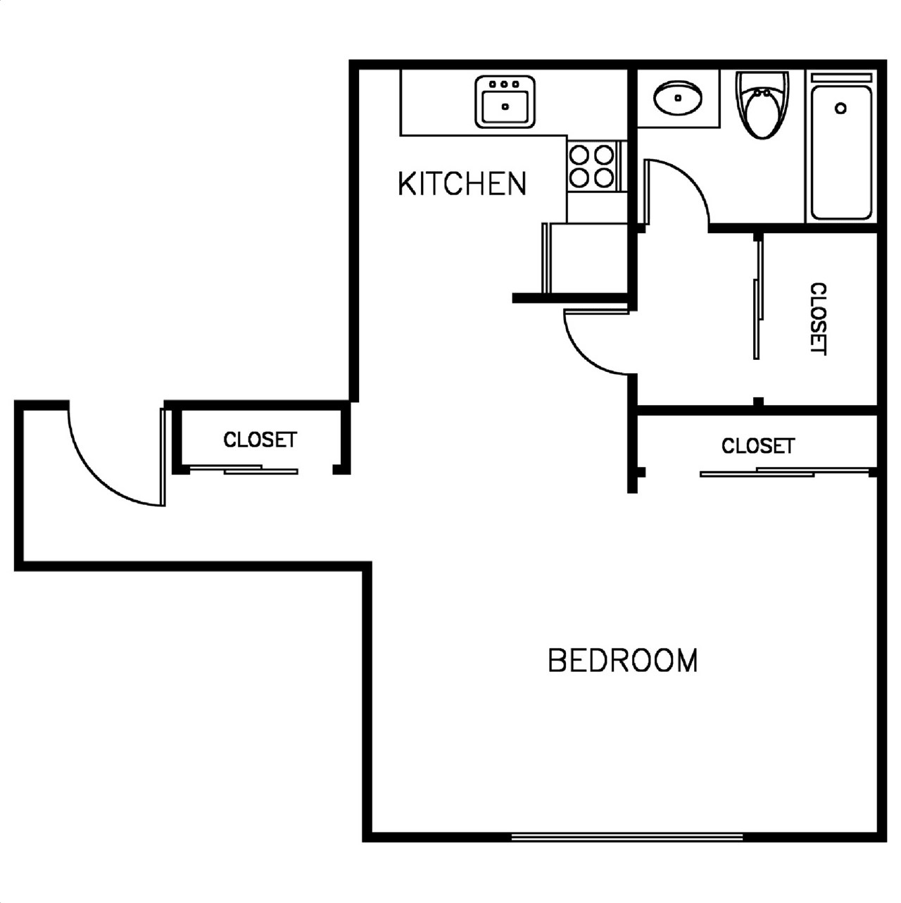 La Villa Lake Studio Floorplan Layout B